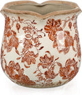6 Inch Ceramic Plants Pots Vintage Ceramic Flower Planters Crackle Glaze Finish Flower Pots Decorative Floral Vintage Planters for Living Room Garden Home Decor Gifts(Fresh)