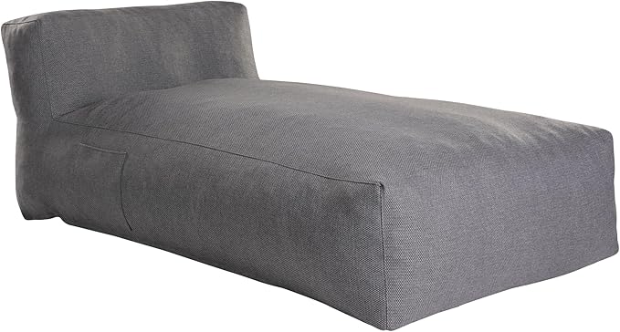 Outdoor Bean Bag Lounger Chair, Big Comfy Outdoor Daybed for Sunbathing and Tanning - Water-Resistant Patio Chaise and Pool Sun Lounger Furniture for Beach Deck (Charcoal Grey)