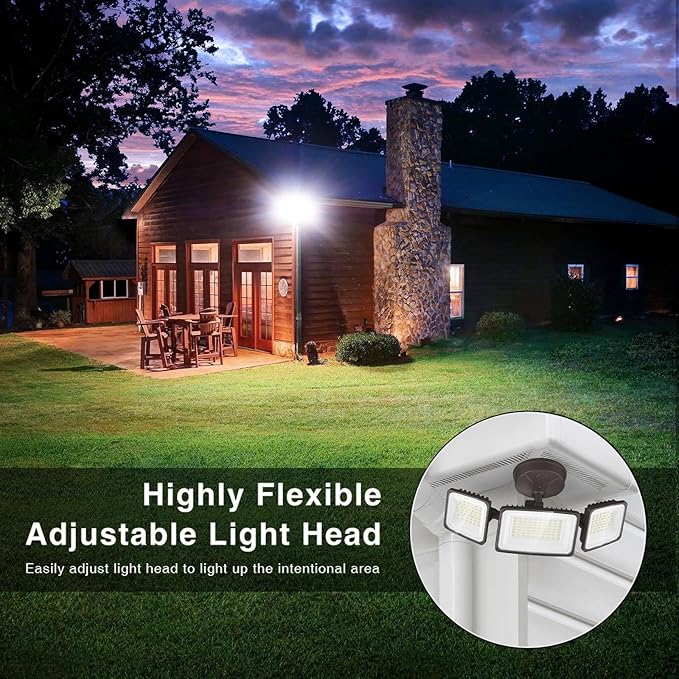 Onforu 130W Flood Lights Outdoor, 13000LM Brightness LED Light Outside, IP65 Waterproof LED Exterior Floodlight with 3 Adjustable Heads, 6500K White Outdoor Security Light for Yard Garage Eave