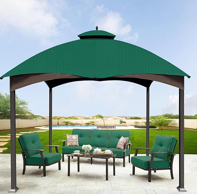 SCOCANOPY Forest Green Ripstop Replacement Top Fit for Lowe's Allen Roth 10X12 Gazebo Model #GF-12S004B-1/ GF-12S004BTO