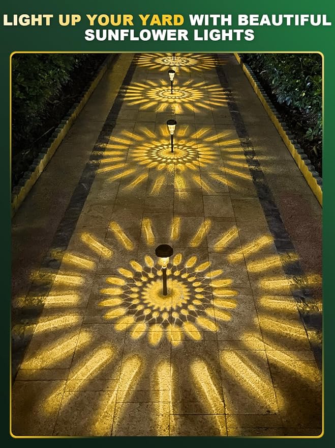 ROOR Ultra Bright Solar Pathway Lights 16 Pack, Outdoor Solar Yard Lights, Warm White, IP67 Waterproof