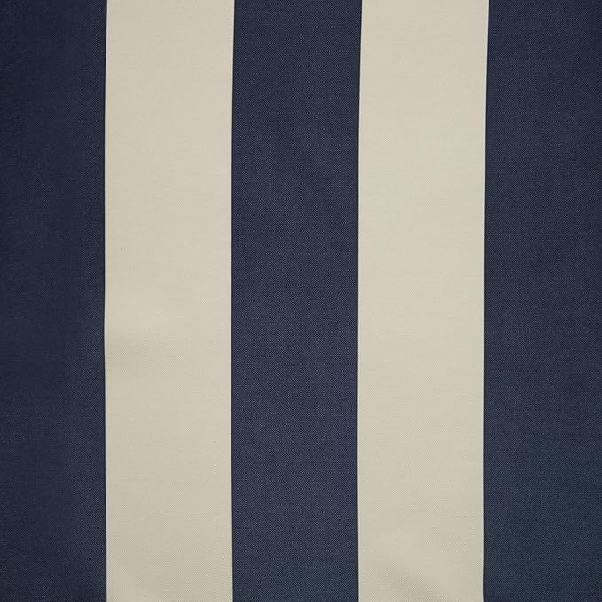 Exclusive Home Canopy Stripe Indoor/Outdoor Grommet Top Curtain Panel, 54"x96", Navy / Sand, Set of 2