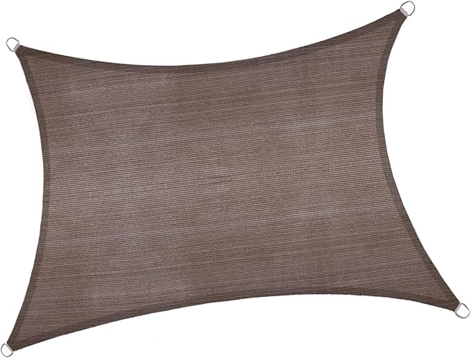 LOVE STORY 6.5/10/12/13/1416/20 Rectangle Brown Sun Shade Sail Canopy UV Block for Outdoor Patio Garden Backyard，6.5' x 10' Brown