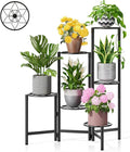 6 Tier Metal Plant Stands Outdoor Indoor, Heavy Duty Flower Pot Holder Potted Display Rack Shelf, Tall Corner Plant Shelf for Patio Garden Balcony Living Room Bedroom -BlackDiamond