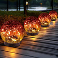 Solar Globe Lights Outdoor Waterproof - Cracked Glass Ball Lights for Garden, Patio, Yard, Lawn and Backyard Decor - Decorative Orbs for Outside