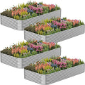 4 Pack Corrugated Galvanized Steel Raised Garden Bed Outdoor, Metal Above Ground Garden Bed for Vegetables and Flowers, Raised Beds for Gardening-4x2FT
