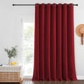 NICETOWN Patio Door Curtain Sound Blocking, Bedroom Privacy Room Divider Curtain, Thermal Insulated Blackout Closet Sliding Door Shade (1 Panel, 100" Wide x 120" Long, Burgundy Red)