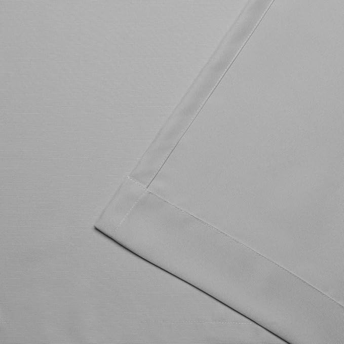 Exclusive Home Cabana Solid Indoor/Outdoor Light Filtering Hook-and-Loop Tab Top Curtain Panel Pair, 54"x144", Cloud Grey