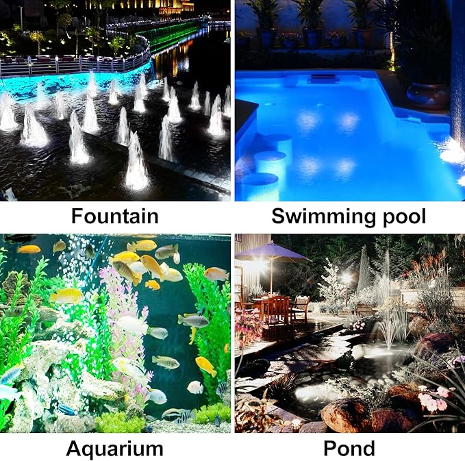 Solar Pond Lights, 18 LED Super Bright Underwater Spotlights LED Submersible Pond Light IP68 Waterproof Fountain Lights for Fish Aquarium Tank Garden Yard Pool Decor Cold White (3-in-1)