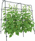 Cucumber Trellis Arch 5.3FT Black PP Coated Stainless Steel Garden Arch Trellis for Climbing Plants Outdoor, Garden Vegetable Trellis for Climbing Plants with Netting