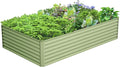 8x4x2FT Galvanized Raised Garden Bed,Galvanized Planter Boxes Outdoor, Large Metal Raised Garden Beds for Vegetables-Green