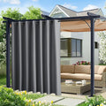 NICETOWN Canvas Outdoor Curtains Extra Wide for Patio Waterproof, Rustproof Grommet Outside Vertical Drapes for Gazebo & Porch & Cabana, W100 x L84, Dark Grey, 2 Panels
