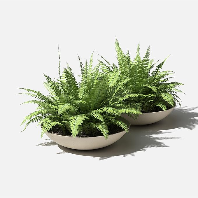 Veradek Mason Series Lane Bowl Planter| for Indoor or Outdoor Tabletops/Gardens |Made from Plastic-Stone Composite with Drainage Holes|Modern Décor for Flowers, Succulents, Small Plants