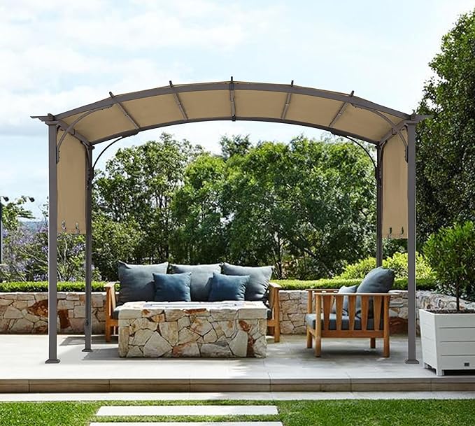 85''x 208'' Universal Doubleton Steel Pergola Replacement Cover for Pergola L-PG080PST, (Khaki)