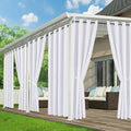 White Outdoor Curtains for Patio Waterproof - 6 Panels Privacy Weatherproof Outside Curtains with Grommets for Pergola, Gazebo, Porch, Cabana, Balcony, 54 x 84 Inch