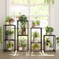 Bamworld Plant Stands Indoor 4 Sets Plant Shelves Outdoor Metal Plant Holder for Multiple Plants Flower Stands Window