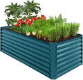 Best Choice Products 6x3x2ft Outdoor Metal Raised Garden Bed, Deep Root Box Planter for Vegetables, Flowers, Herbs, 269 Gallon Capacity, 100% Non Toxic Materials - Peacock Blue