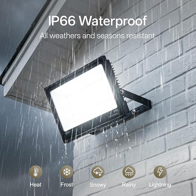 USTELLAR 120W LED Flood Lights Outdoor Hardwired 2Pack Bright 120W Equiv. 24000LM Security Light Outside Lamp IP66 Waterproof 6000K Daylight White Spot Light Exterior Floodlight for Backyard House