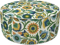 LVTXIII Inflatable Stool Ottoman Footrest with Handle, Decorative Fade-Resistant Foot Stool, Indoor or Outdoor Pouf for Home Garden and Camping Use, D21 x W 21 x H9, Fiesta Floral