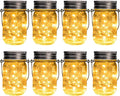 GIGALUMI Solar Mason Jar Lights, 8 Pack 30 Led String Fairy Lights Garden Lights Outdoor Waterproof Hanging Solar Lanterns for Outdoor, Garden, Patio, Lawn, Balcony Decoration