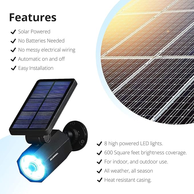 Bell+Howell Bionic Spotlight Deluxe Solar-Powered Spot Light 25 Feet Motion Sensor, Sun Panels, Waterproof Frost Resistant Patio, Yard and Outdoor Lighting As Seen On TV, Black…