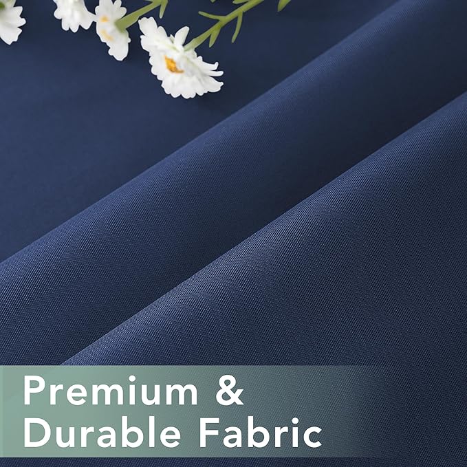 Outdoor Curtains for Patio Waterproof 6 Panels - Windproof, Privacy, Weatherproof Outside Drapes for Gazebo Pergola Porch, Grommet Top and Tab Bottom, 54x95 Inch, Navy