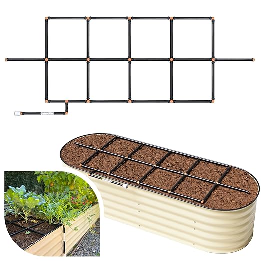 Garden Grid Watering System | Raised Garden Bed Drip Irrigation System – But Better | Pre-Assembled, Waters Every Plant Evenly, 1-Minute Setup | Square Foot Gardening Grid | US-Made (Cornerless, 2x6)