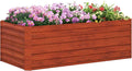 Outsunny Galvanized Raised Garden Bed Kit with Reinforcing Bars, Large and Tall Metal Planter Box for Vegetables, Flowers and Herbs, 6' x 3' x 2', Dark Brown
