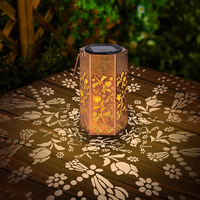 Dragonfly Solar Lanterns Outdoor Waterproof - Mothers Day Gifts for Mom Grandma, Birthday Gifts for Women, Solar Lights Outdoor Garden Decor for Outside