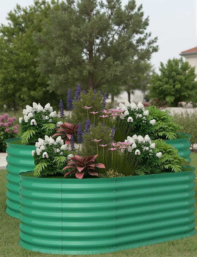 GarveeLife 2 Pcs Raised Garden Beds Outdoor 6x3x2 ft - Galvanized Steel Planter Box for Vegetables, Flowers, Rust-Resistant Garden Box, Easy Assembly Raised Beds, Durable Planters for Outdoor Plants