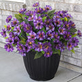 Fake Artificial Flowers for Outdoors Decoration,4 Bundles Silk Faux Spring Flowers with Plants Leaves UV Resistant for Planter Front Door Porch Yard Patio Window Box Home Indoor Decor