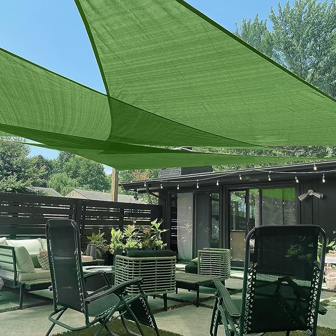 LOVE STORY Custom Size 6'x12'x13.4' Piquant Green Sun Shade Sail Right Triangle Sunshade Fabric Awning Canopy for Patio Backyard Carport Pergola (Customized)