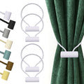 Hion Magnetic Curtain Tiebacks White 4 Pack, Curtain Tiebacks Buckles Holdbacks Holders Hooks Clip for Home Bedroom Office