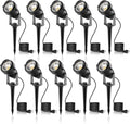 L LOHAS LED Outdoor Landscape Lighting, Auto On/Off 3000K Low Voltage Landscape Lighting, IP66 Waterproof Spot Lights for Yard, Outside, Garden, House, Pathway, Plant, Holiday Decor (10 Pack)