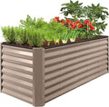 Best Choice Products 8x2x2ft Raised Outdoor Metal Garden Bed, Deep Root Box Planter for Vegetables, Flowers, Herbs, 240 Gallon Capacity, 100% Non Toxic Materials - Taupe