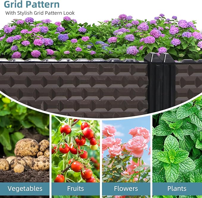 Large Planters for Outdoor Plants - Deepened 20" H, Raised Beds for Gardening Self Watering, Elevated Planter Box with Legs, Rectangular Garden Planters for Outdoor Plants Flowers, 47.2"L x 15.7"W