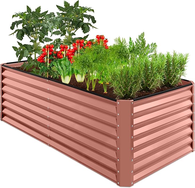 Best Choice Products 6x3x2ft Outdoor Metal Raised Garden Bed, Deep Root Box Planter for Vegetables, Flowers, Herbs, 269 Gallon Capacity, 100% Non Toxic Materials - Terracotta