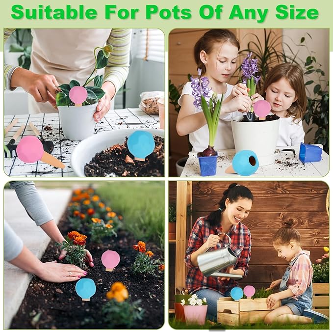 4-Pack Terracotta Self-Watering Spikes | Eco-Friendly Iron-Rich Clay Olla Irrigation System | Vacation Plant Sitter for Potted Flowers, Herbs, and Succulents