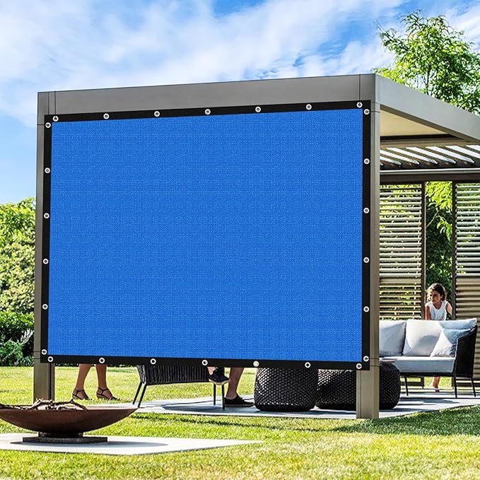 Artpuch Outdoor Pergola Shade Cover 14' X 24' Sun Shade Cloth with Grommets, 90% UV Protection Canopy Patio Privacy Screen (Customized Available) GN107, Blue