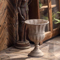 Vintage Urn Planter with Embossed Pattern, Imitation Stone Finish Flower Pot, Distressed Classic Plant Pot for Outdoor Indoor Home Garden Patio Front Porch Entryway（12 * 17 in）