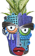 Abstract Face Planter Pots for Plants,Hand-Painted Colorful Flower Pots with Drainage,Indoor Outdoor Garden Decor Gift(Eclectic,Small)