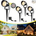 T-SUN Dusk to Dawn Outdoor Lighting, Flag Spot Lights with Photocell Auto On/Off, Waterproof 3000K Warm White LED Plug-in Landscape Spotlights for Garden Yard Tree Pathway Pole House