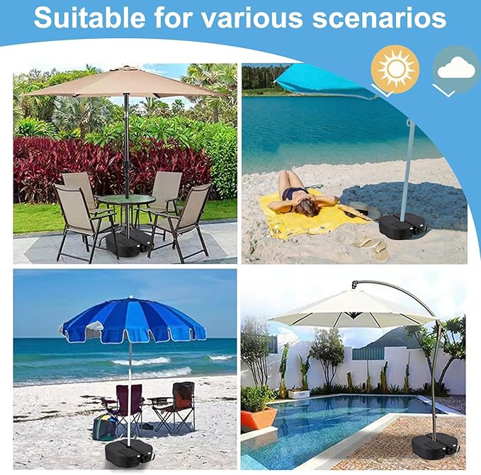 2 Pcs Quality Umbrella Base Weight, Umbrella Base Weights Sandbag, 80 Lb of Umbrella Sand Bag Fits Any Offset, Cantilever & Any Outdoor Patio Umbrella Stand ~ Easy Set Up (Combinable)
