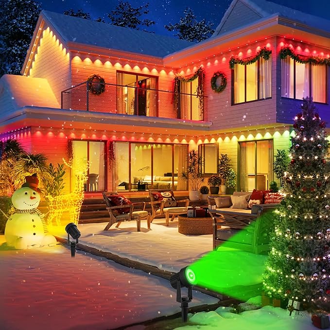 Solar Spotlights Outdoor Waterproof, RGB Landscape Spotlights, Christmas Decorative Solar Spot Lighting for Garden, Yard, Pathway, Lawn, Poolside, Party, 2-in-1 Mounted (RGB, 1 Pack)