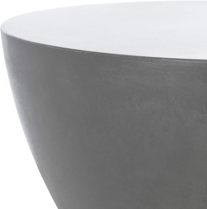 Safavieh Outdoor Collection Athena Modern Concrete Dark Grey Round 17.7-inch Accent Table