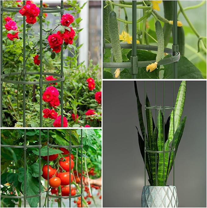 Garden Trellis, Tomato Cage Tall Plant Support Climbing Vines Flowers Stands Cucumber Trellis Plant cage(Tall 55.1 inches，2 Pack)