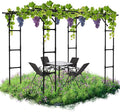 Garden Arch Trellis, 87in H x 118in L Large Garden Arch Arbor Trellis for Climbing Plants Outdoor Plant Support for Cucumber Grape Vine,Tall Metal Gardens Archway for Lawn Party Ceremony