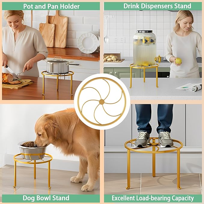 5 Pack Metal Potted Plant Stand Anti-Rust Iron Flower Pot Stands Outdoor Plant Holder,Short Samll Flower Pot Holder Large Rustproof Iron Garden Container