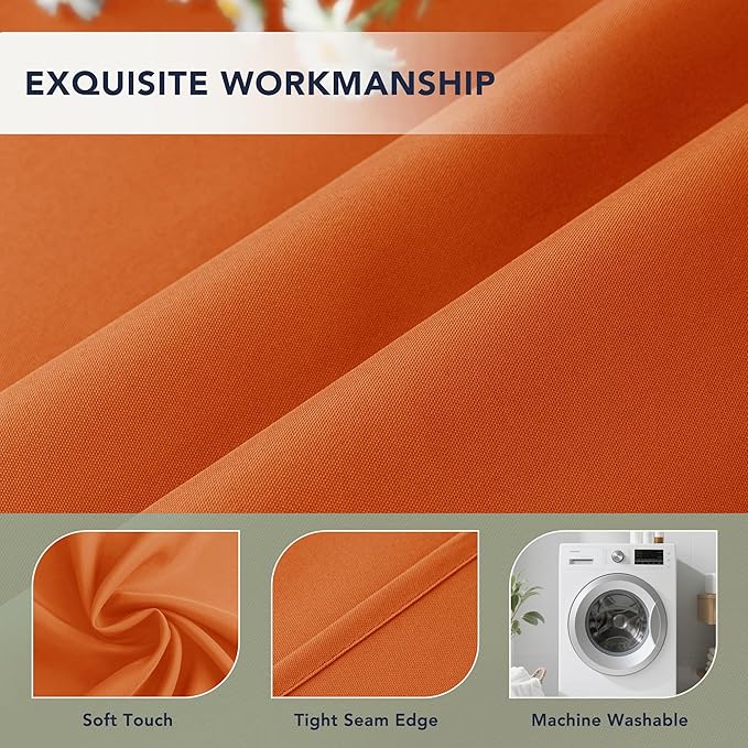 Outdoor Curtains for Patio Waterproof - 6 Panels Privacy Weatherproof Outside Curtains with Grommets for Pergola, Gazebo, Porch, Cabana, Balcony, 54 x 84 Inch, Mecca Orange