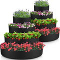 8 Pcs Plant Grow Bags 4 Tiered Strawberry Planter Tower Fabric Raised Garden Beds, 39 Inch Nonwoven Strawberry Pyramid Planter for Vegetables Flower Herbs Gardening Outdoor Growing (Black)